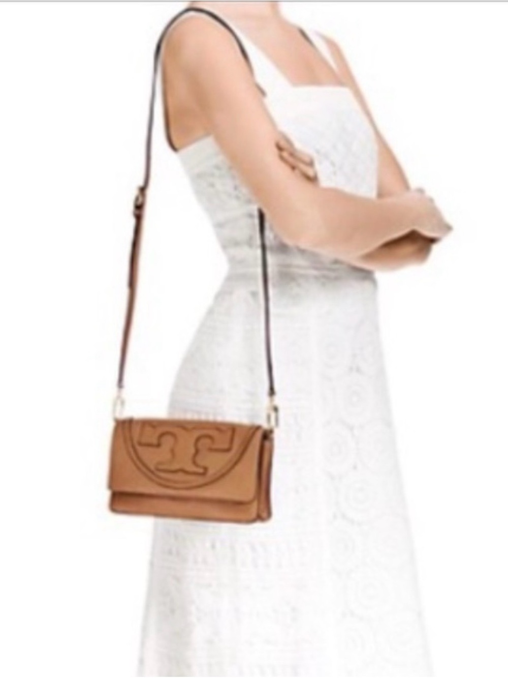 Tory Burch "AlI-T" Leather Logo Flap Crossbody